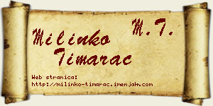 Milinko Timarac vizit kartica